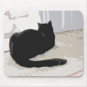 Alfombrilla De Ratón Cojín de ratón del gato negro