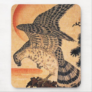 Alfombrilla De Ratón Cojín de ratón del halcón de Kuniyoshi