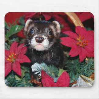 Alfombrilla De Ratón Cojín de ratón del hurón del navidad