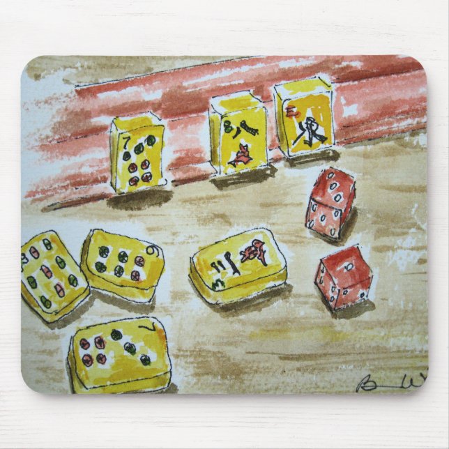 Alfombrilla De Ratón Cojín de ratón del Mah Jongg (mahjong) (Frente)