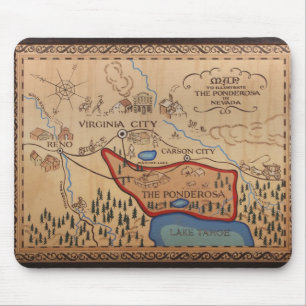 ALFOMBRILLA DE RATÓN COJÍN DE RATÓN DEL MAPA DE PONDEROSA