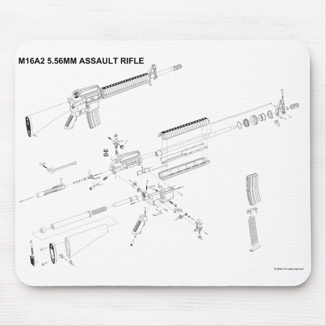 Alfombrilla De Ratón Cojín de ratón del rifle de asalto M16A2 (Frente)