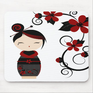Alfombrilla De Ratón Cojín de ratón gótico de Kokeshi