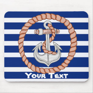 Alfombrilla De Ratón Cojín de ratón náutico personalizado del ancla 1