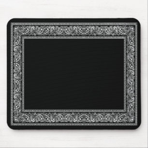 Alfombrilla De Ratón Cojín de ratón negro del pañuelo de Paisley
