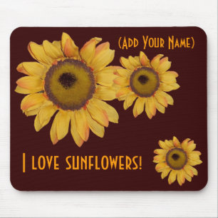 Alfombrilla De Ratón Cojín de ratón personalizado del girasol