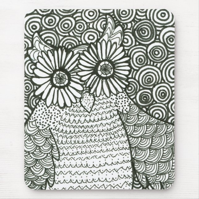 Alfombrilla De Ratón Cojín de ratón psicodélico del búho (Frente)