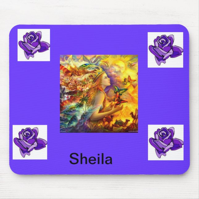 Alfombrilla De Ratón cojín de ratón púrpura del ángel (Frente)
