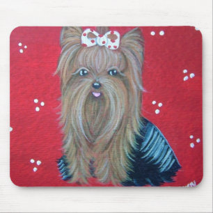 Alfombrilla De Ratón Cojín de ratón rojo de Yorkie