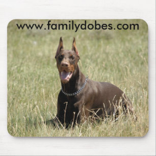 Alfombrilla De Ratón Cojín de ratón rojo del Doberman