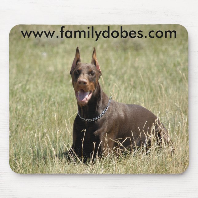 Alfombrilla De Ratón Cojín de ratón rojo del Doberman (Frente)
