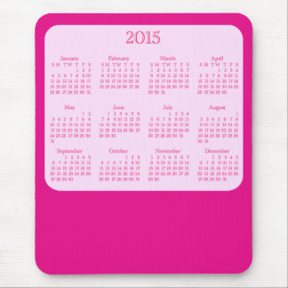 Alfombrilla De Ratón Cojín de ratón rosado antiguo de 2015 calendarios
