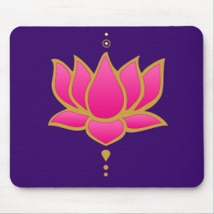 Alfombrilla De Ratón Cojín de ratón rosado de Lotus de la alheña