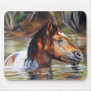 Alfombrilla De Ratón Cojín de ratón salvaje del caballo de río
