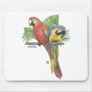 Alfombrilla De Ratón Cojín de ratón tropical de los Macaws
