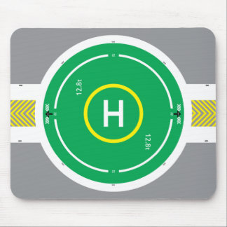 Alfombrilla De Ratón Cojín de ratón verde del helipuerto