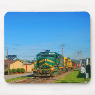 Alfombrilla De Ratón Cojín de ratón verde del tren de carga de la