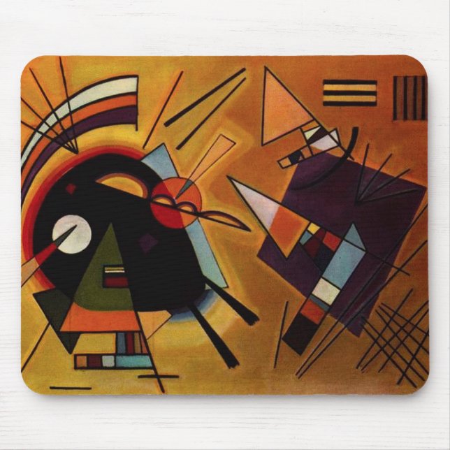 Alfombrilla De Ratón Cojín negro y violeta de Kandinsky de ratón (Frente)