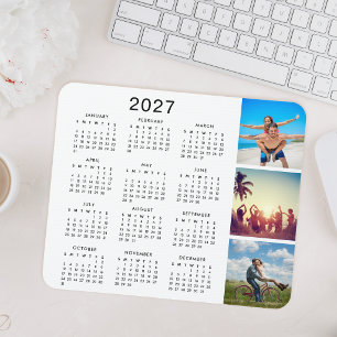 Alfombrilla De Ratón Colage de Fotos de Recuerdo Personalizado Calendar
