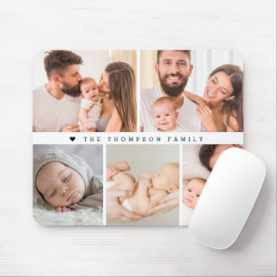 Alfombrilla De Ratón Colage de Fotos Familiares Personalizadas Modernas