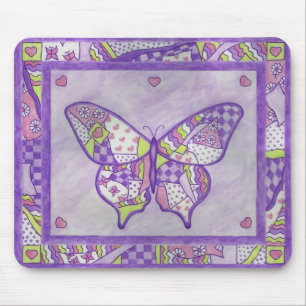 Alfombrilla De Ratón colcha de mariposa