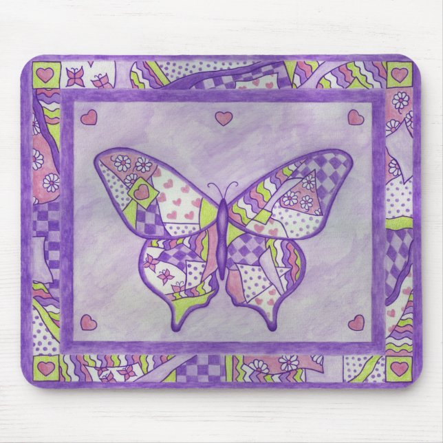 Alfombrilla De Ratón colcha de mariposa (Frente)
