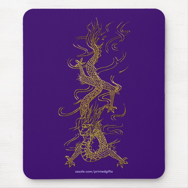 Alfombrilla De Ratón Colección ASIAN Golden Dragon Mousepad (Frente)