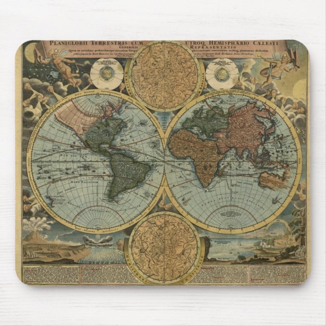 Alfombrilla De Ratón Colección de mapas del mundo antiguo (Frente)
