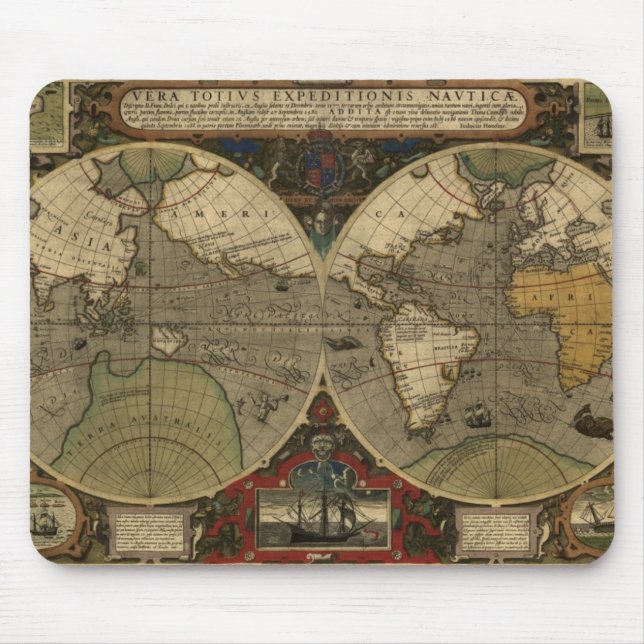 Alfombrilla De Ratón Colección de mapas del mundo antiguo (Frente)
