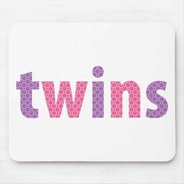 Alfombrilla De Ratón COLECCIÓN DE TWINS - chicas {violeta + rosa} (Frente)
