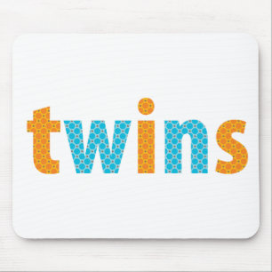 Alfombrilla De Ratón COLECCIÓN DE TWINS - niños {naranja + aqua}