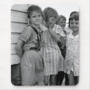 Alfombrilla De Ratón Colegialas en la Gran Depresión, los años 30