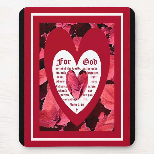 Alfombrilla De Ratón Coleus Close-up con John 3:16 (Frente)