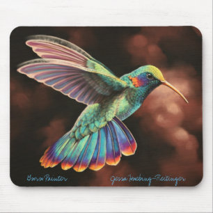 Alfombrilla De Ratón Colibrí Mousepad del arco iris