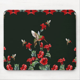 Alfombrilla De Ratón Colibríes y rosas
