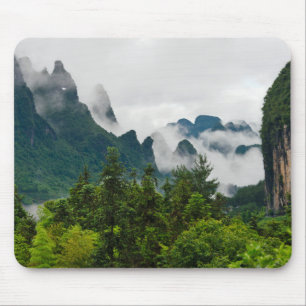 Alfombrilla De Ratón Colinas de piedra caliza   Yangshuo, Guangxi, Chin