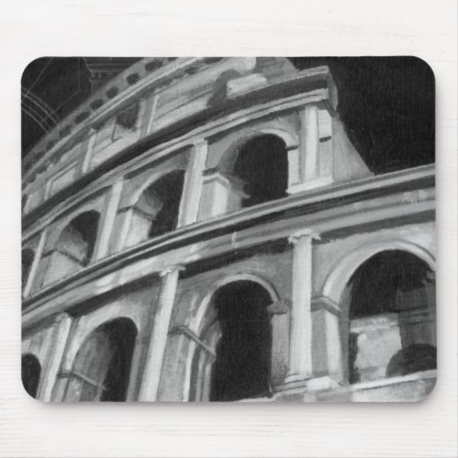 Alfombrilla De Ratón Coliseo romano con dibujos arquitectónicos (Frente)