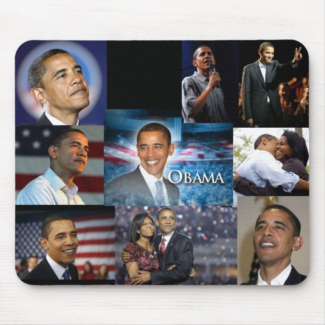 Alfombrilla De Ratón Collage de Barack Obama (Frente)
