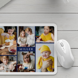 Alfombrilla De Ratón Collage de fotos 6 de la elegante Marina Azul