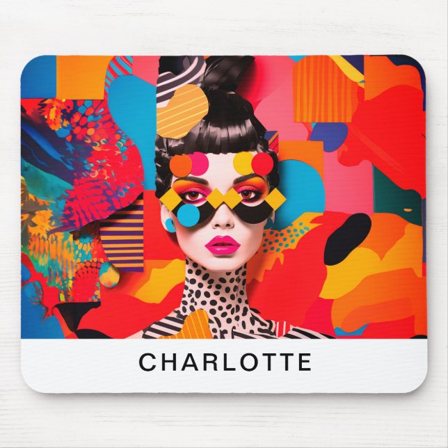 Alfombrilla De Ratón Collage de fotos de arte pop (Frente)