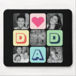 Alfombrilla De Ratón Collage de fotos de papá en la red de fotos de la<br><div class="desc">Regalo personalizado del Día del Padre para que tu padre celebre el Día del Padre. Ya sea por un nuevo padre, padrastro, padre viejo y clásico o futuro, la función de texto personalizado te cubrirá. Puede cambiar el texto a su texto deseado y cargar su propia foto personalizado. Consigue algo...</div>