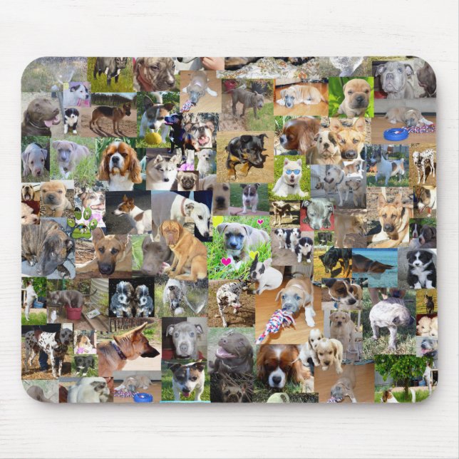 Alfombrilla De Ratón Collage de fotos de perro, (Frente)