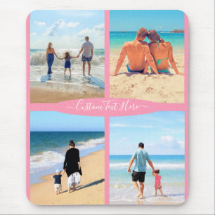 Alfombrilla De Ratón Collage de fotos personalizado Amor familiar Texto