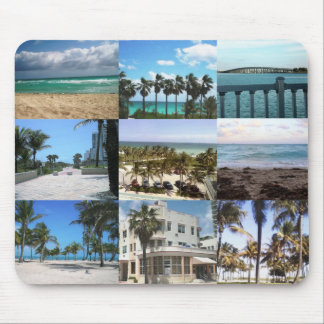 Alfombrilla De Ratón Collage de Miami - 50 tonos de azul