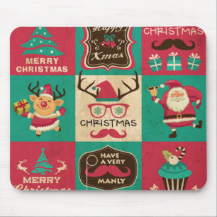 Alfombrilla De Ratón Collage de Navidades muy masculinos