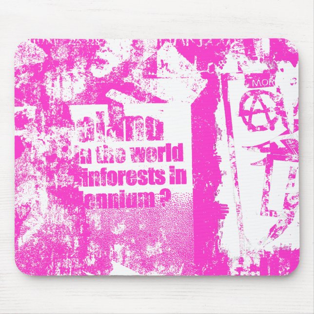 Alfombrilla De Ratón Collage de Punk rosa (Frente)