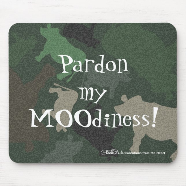 Alfombrilla De Ratón Collage de vaca CaMOOflage en verde (Frente)