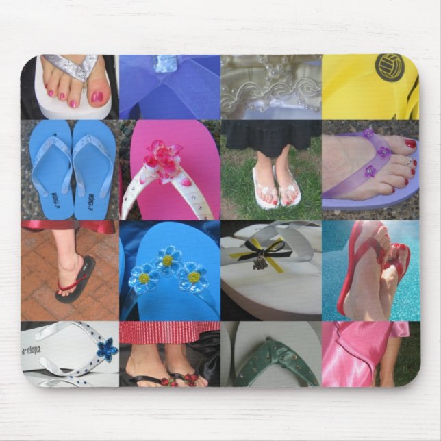 Alfombrilla De Ratón Collage del flip-flop (Frente)