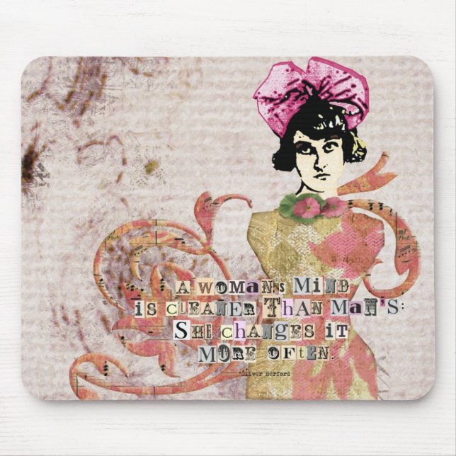 Alfombrilla De Ratón Collage digital de la mente de las mujeres (Frente)
