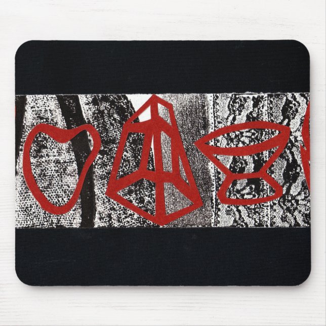 Alfombrilla De Ratón Collage en rojo (Frente)